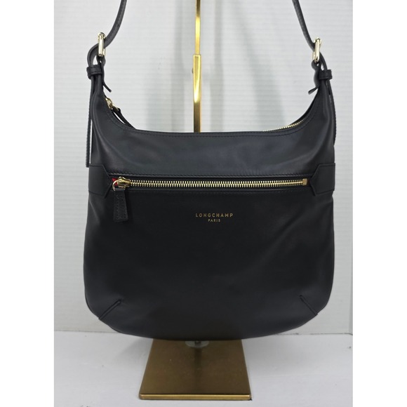 Longchamp Handbags - Longchamp Cavalcade Black Leather Crossbody Bag Gold Hardware L1325888 001